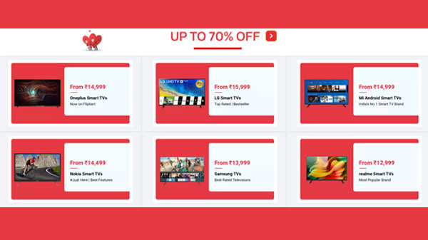 Up To 70% Off On Smart TVs Up To 70% Off On Smart TVs