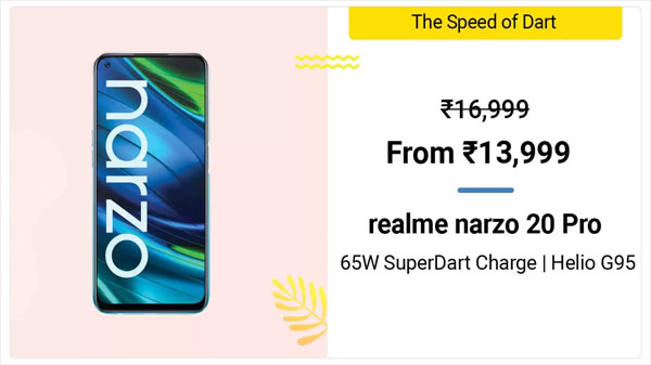 11% Off On Narzo 20 Pro