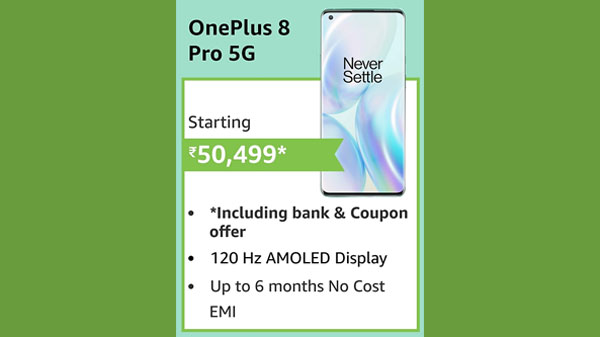 OnePlus 8 Pro (EMI starts at Rs. 2,589. No Cost EMI available)