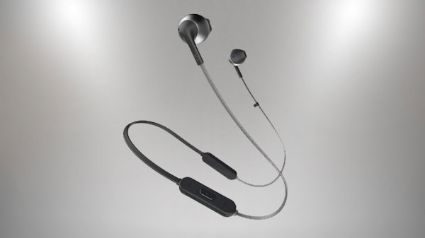 JBL T205BT Pure Bass Wireless Metal Earbud Headphones with Mic (Black)