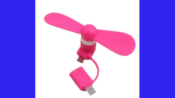 QAWACHH 2 in 1 Mini Fan with Micro Pin for Andriod and iPhone