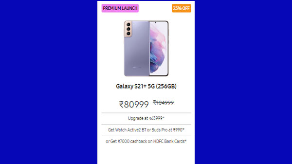 Samsung Galaxy S21 Plus (23% Off)