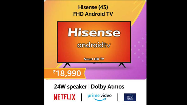 Hisense 108 cm (43 inches) Full HD Smart Certified Android LED TV 43A56E