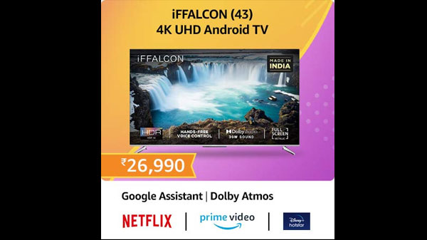 iFFALCON 108 cm (43 inches) 4K Ultra HD Smart Certified Android LED TV 43K71