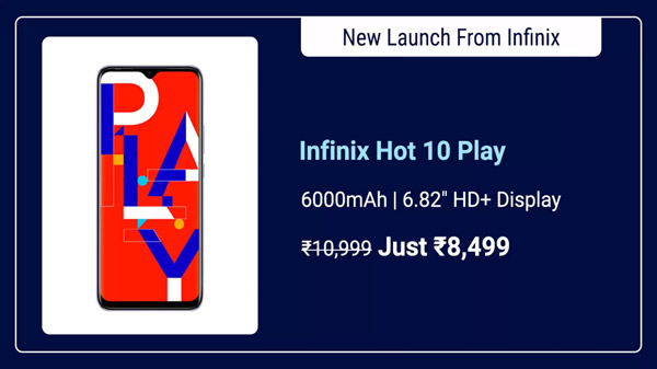 Infinix Hot 10 Play (7° Purple, 64 GB)  (4 GB RAM)