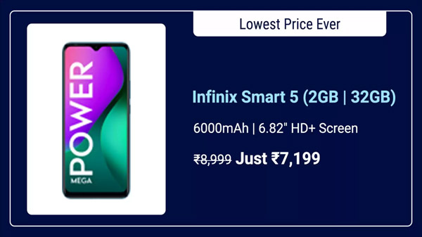 Infinix Smart 5 (Morandi Green, 32 GB)  (2 GB RAM)