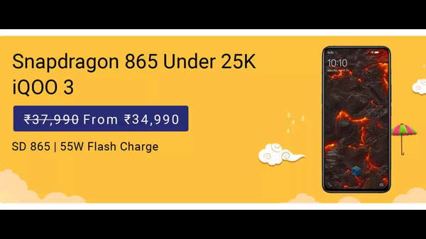 IQOO 3 (Tornado Black, 128 GB)  (8 GB RAM)