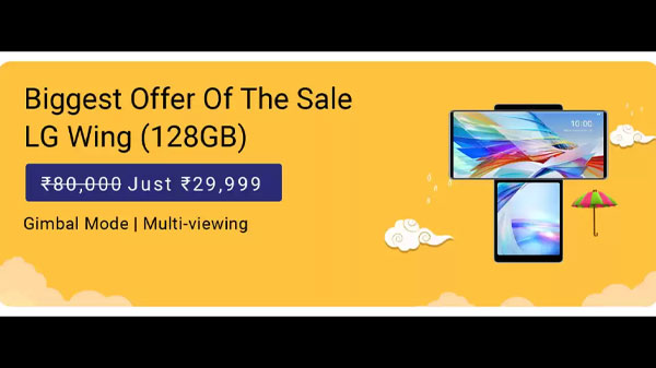 LG Wing (Illusion Sky, 128 GB)  (8 GB RAM)