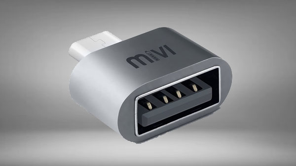 Mivi OAM2AN Micro USB to USB A Female OTG Adapter - (Grey)
