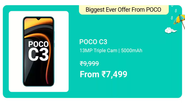 POCO C3 (Arctic Blue, 32 GB)  (3 GB RAM)