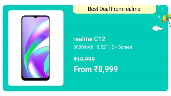 Realme C12 (Power Silver, 32 GB) (3 GB RAM)