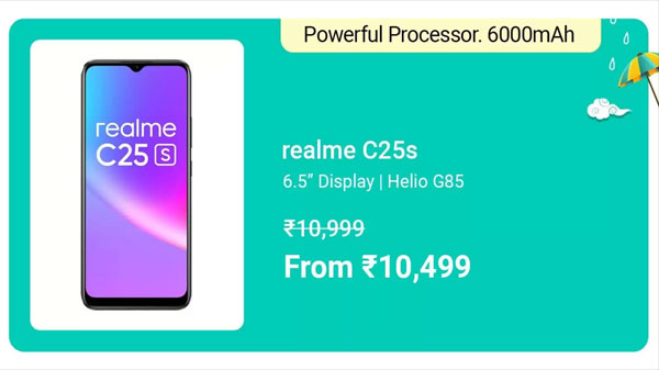 Realme C25s (Watery Blue, 64 GB) (4 GB RAM)