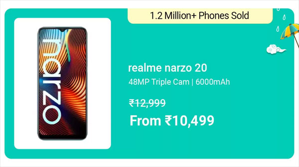 Realme Narzo 20 (Victory Blue, 64 GB) (4 GB RAM)