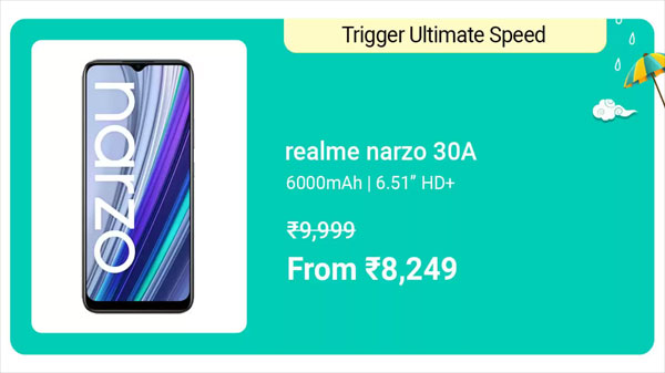 Realme Narzo 30A (Laser Black, 32 GB) (3 GB RAM)