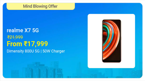 Realme X7 5G (Space Silver, 128 GB)  (6 GB RAM)