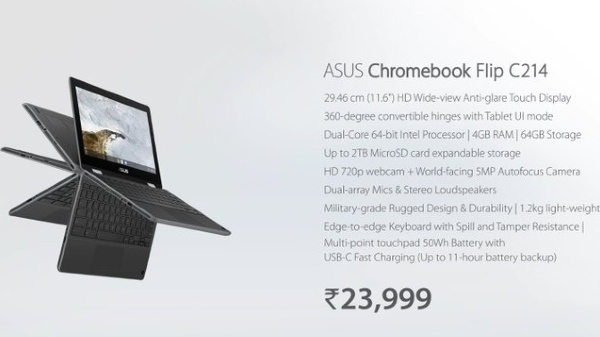 Asus Chromebook Flip C214 Features And Specifications