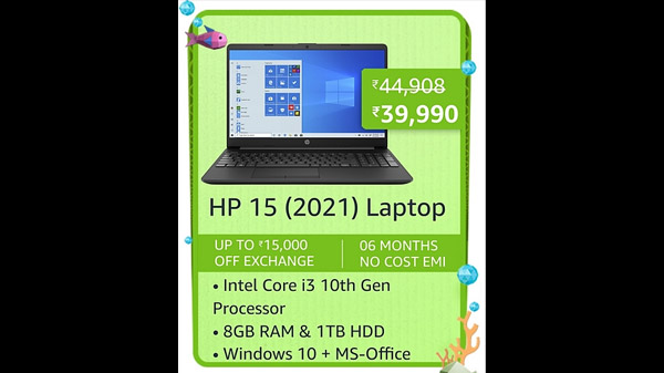HP 15 10th Gen Intel Core i3 Thin & Light 15.6-Inch (39.62 cms) FHD Laptop