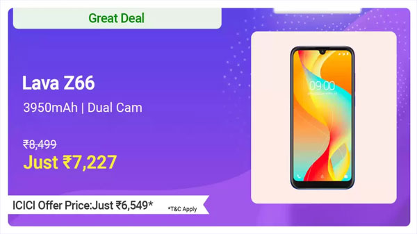 LAVA Z66 (Marine Blue, 32 GB)  (3 GB RAM)