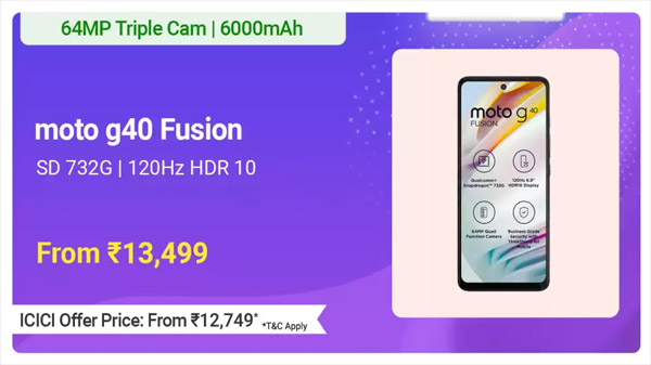 Motorola G40 Fusion (Frosted Champagne, 64 GB)  (4 GB RAM)