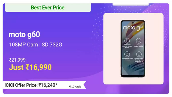 Motorola G60 (Dynamic Gray, 128 GB)  (6 GB RAM)