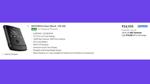 Motorola Razr (Black, 128 GB)  (6 GB RAM)