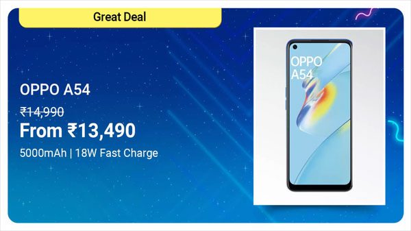 OPPO A54 (Moonlight Gold, 64 GB)  (4 GB RAM)