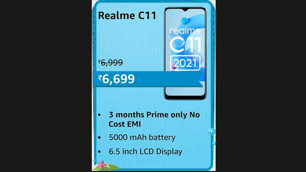 Realme C11 (2021) (Cool Blue, 2GB RAM, 32GB Storage) 