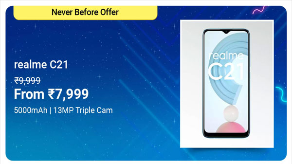 Realme C21 (Cross Black, 32 GB)  (3 GB RAM)