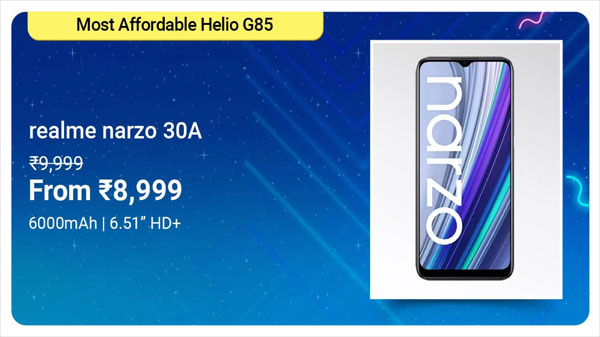 Realme Narzo 30A (Laser Blue, 32 GB)  (3 GB RAM)