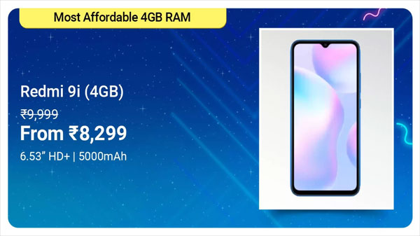 Redmi 9i (Sea Blue, 64 GB)  (4 GB RAM)