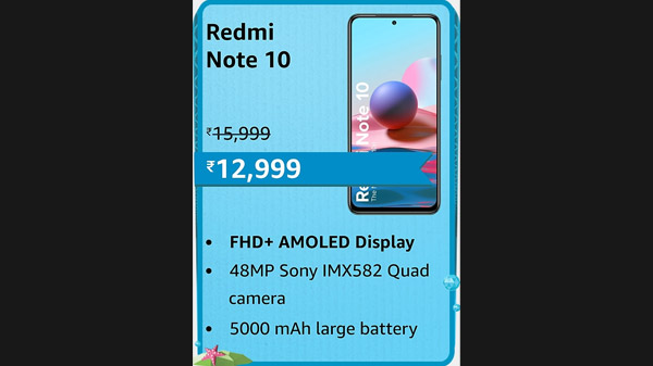 Redmi Note 10 (Aqua Green, 4GB RAM, 64GB Storage)