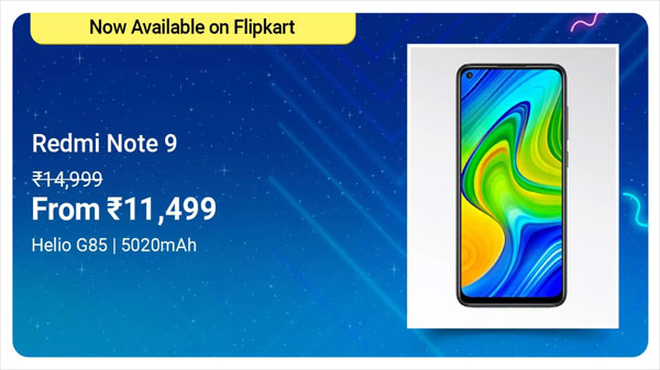 Redmi Note 9 (Aqua Green, 64 GB)  (4 GB RAM)