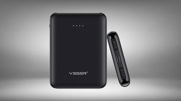 Veger W0527 Mini Size 5000 mAh Li-Polymer Power Bank (Black)