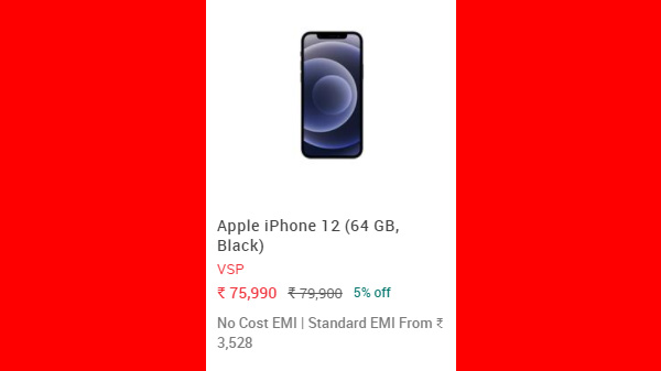 Apple iPhone 12 (64 GB Storage, Black)