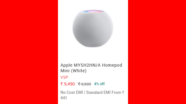 Apple MY5H2HN/A Homepod Mini Smart Speaker (White)