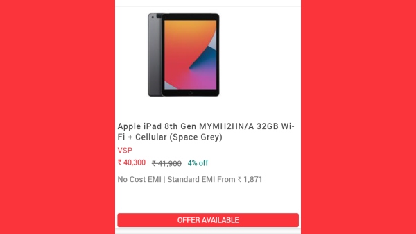 Apple iPad 8th Gen 32GB Wi- Fi + Cellular (Space Grey)