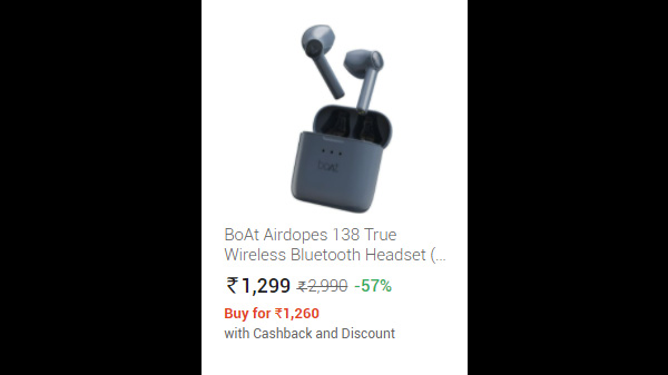 boAt Airdopes 138 True Wireless Bluetooth Headset ( Blue boAt Airdopes 138 True Wireless Bluetooth Headset ( Blue