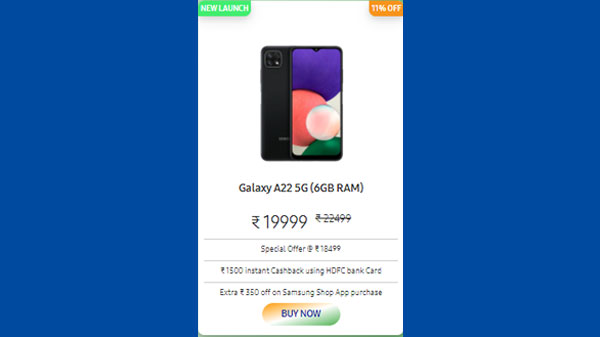 Samsung Galaxy A22 5G (6GB RAM)