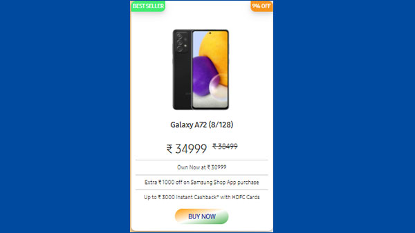 Samsung Galaxy A72 (8/128) (9% Off)