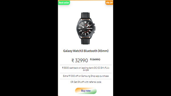 Samsung Galaxy Watch3 Bluetooth (45mm)