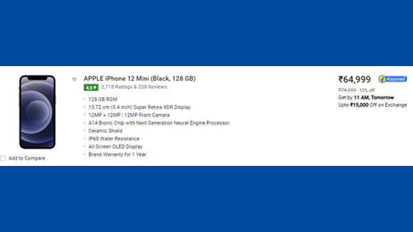 iPhone 12 Mini (Black, 128 GB)