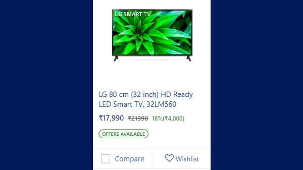 LG 80 cm (32 inch) HD Ready LED Smart TV, 32LM560