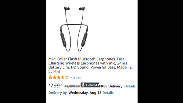 Mivi Collar Flash Bluetooth Earphones