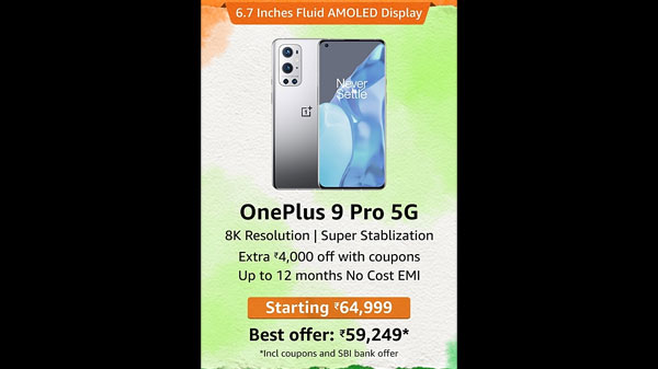 OnePlus 9 Pro 5G (Morning Mist, 8GB RAM, 128GB Storage)