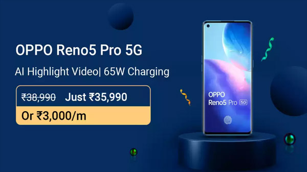 OPPO Reno5 Pro 5G (Astral Blue, 128 GB) (8 GB RAM)