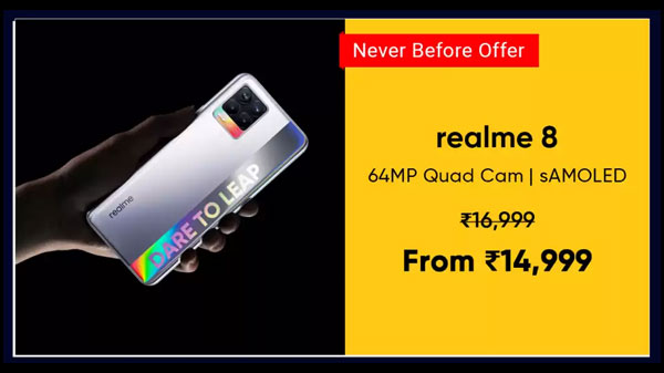 Realme 8 (Cyber Black, 128 GB)  (6 GB RAM)