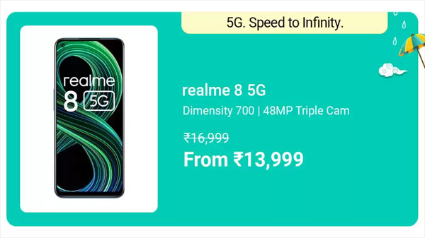 Realme 8 5G (Supersonic Black, 64 GB)  (4 GB RAM)