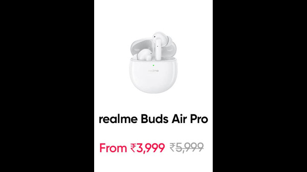 Realme Buds Air Pro ANC TWS Earphones (White) |Bluetooth v5.0