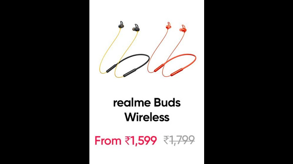 Realme Buds Wireless in-Ear Bluetooth with mic (Yellow)