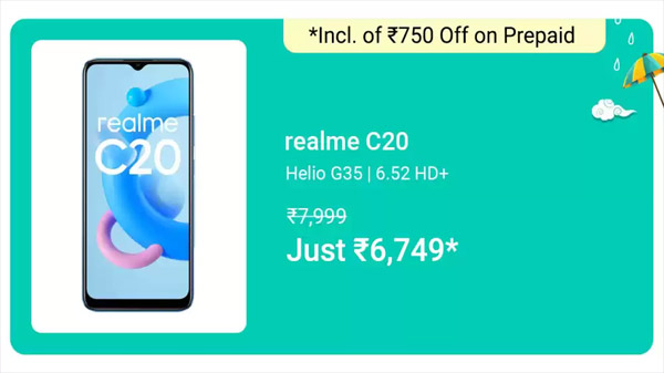 Realme C20 (Cool Grey, 32 GB)  (2 GB RAM)